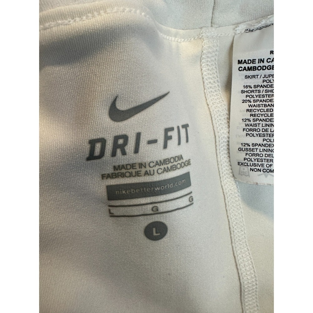 Nike Dri-Fit Victory Skort Shorts Skirt Off White Size Large 728773-100 Pleated - Picture 11 of 16